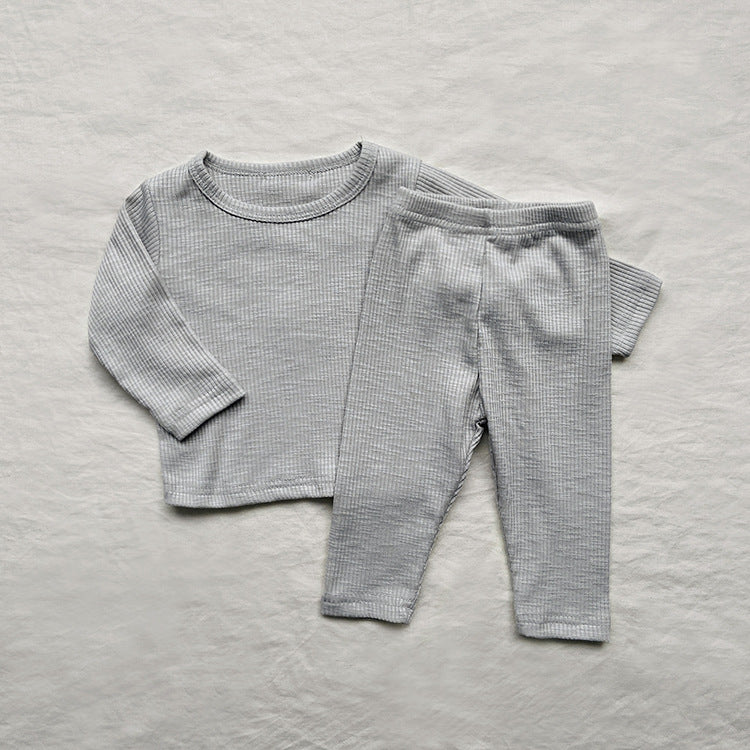 【BABY】くすみカラーコットンリブセットアップ CawaKomostore