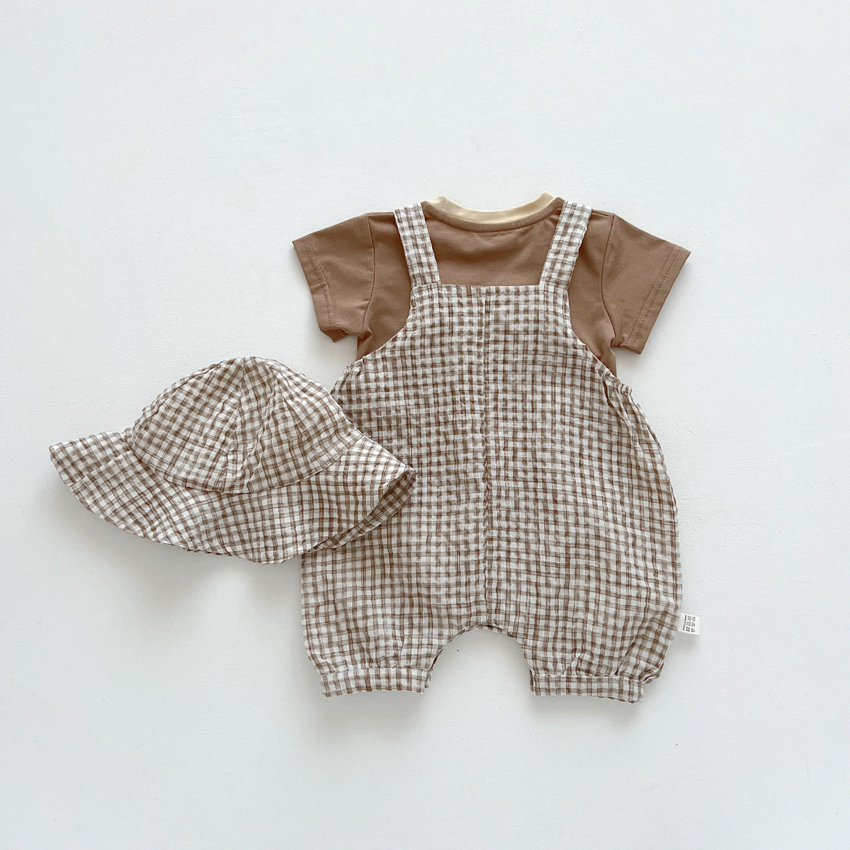 【BABY】ギンガムチェックオーバーオール　3ピース🌟 CawaKomostore