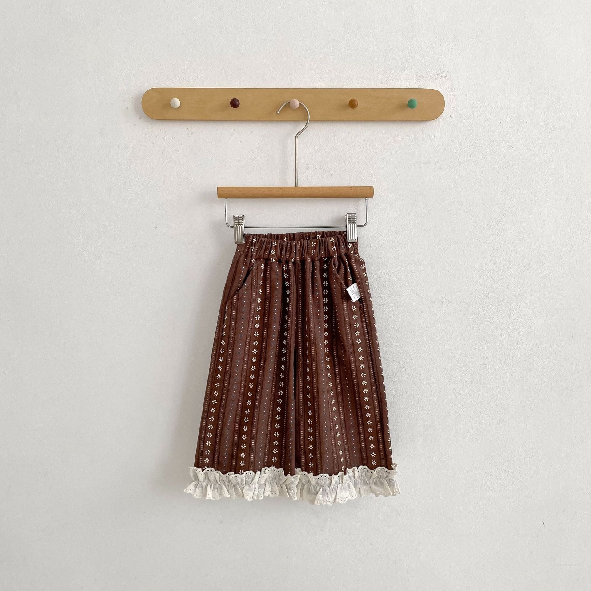 【BABY】レトロフリル付きワイドパンツ