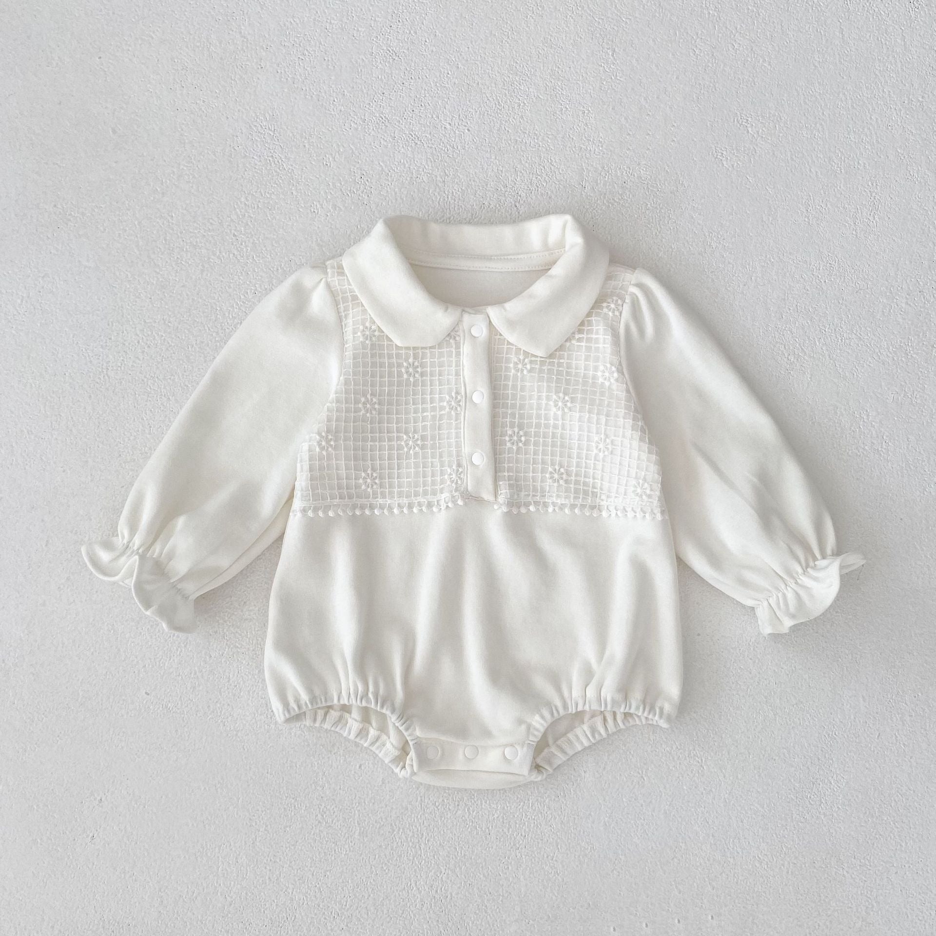 【BABY】springホワイトレースロンパース