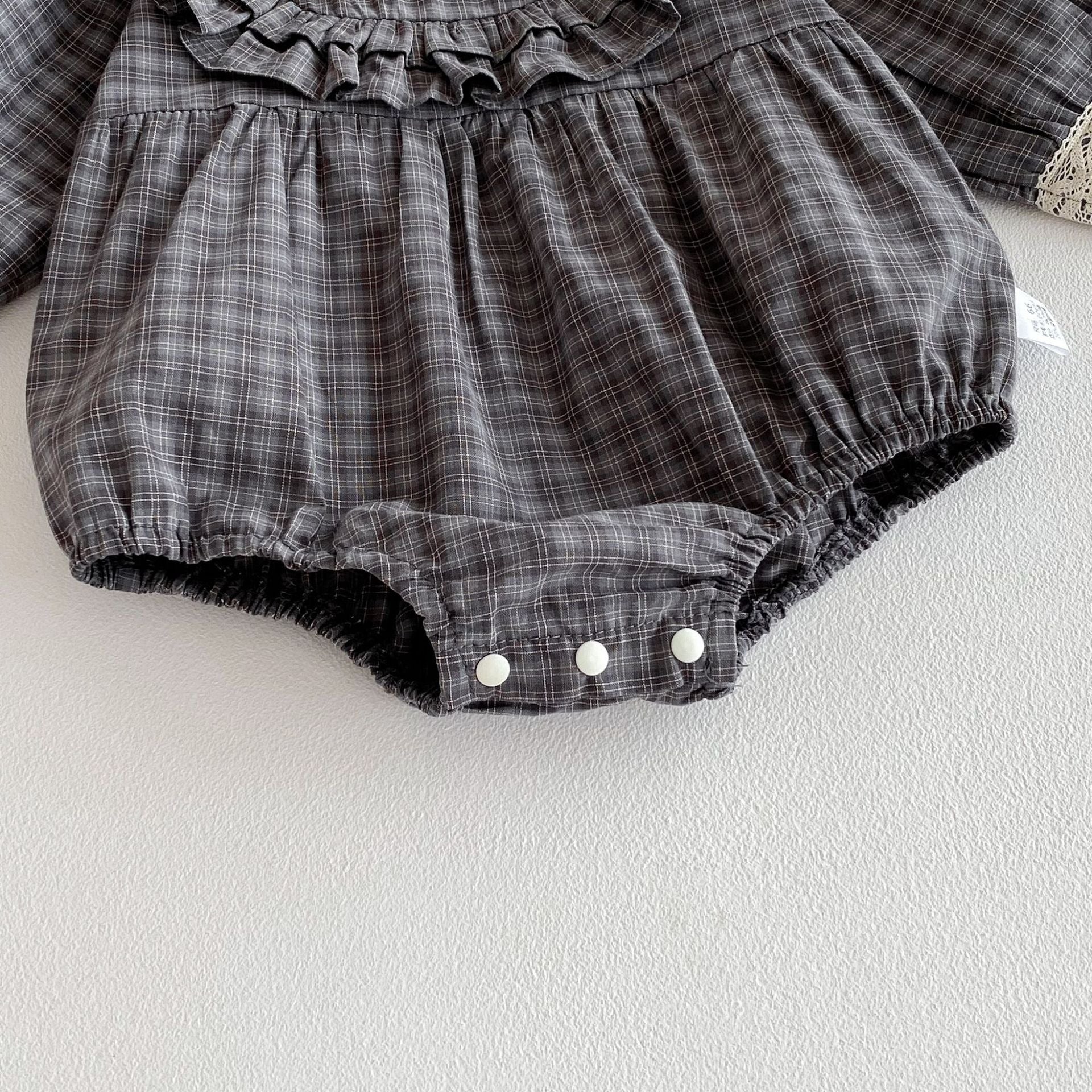 【BABY】グレーチェックレースチェック