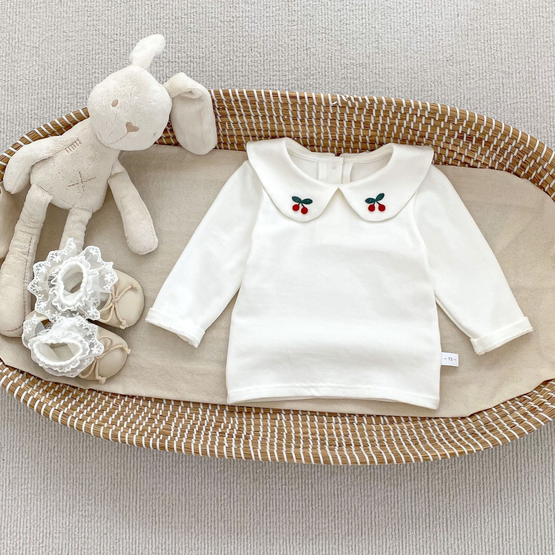 【BABY】チェリー襟 × デニムワンピースセットアップ