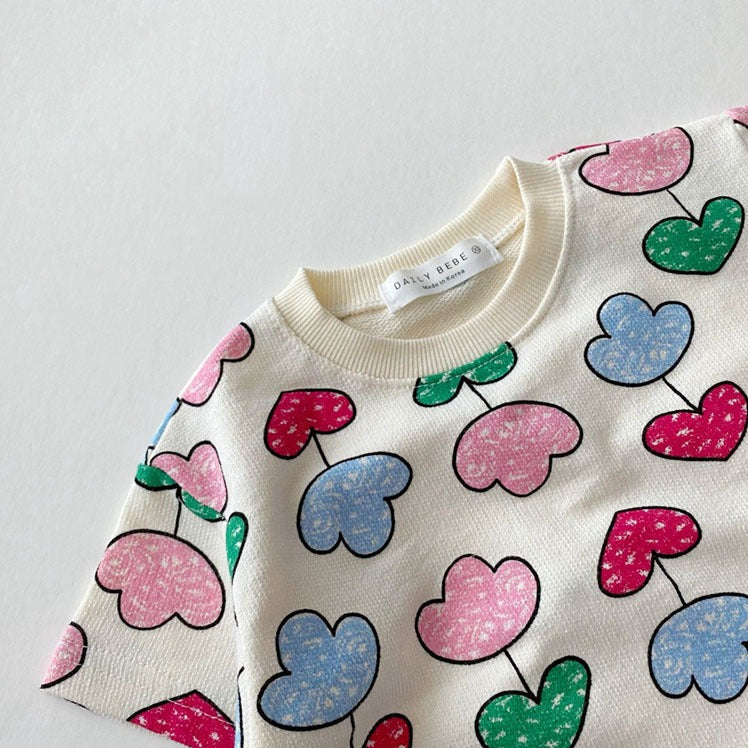 【BABY】夏カラフル総柄セットアップ(Tシャツ＆短パン)