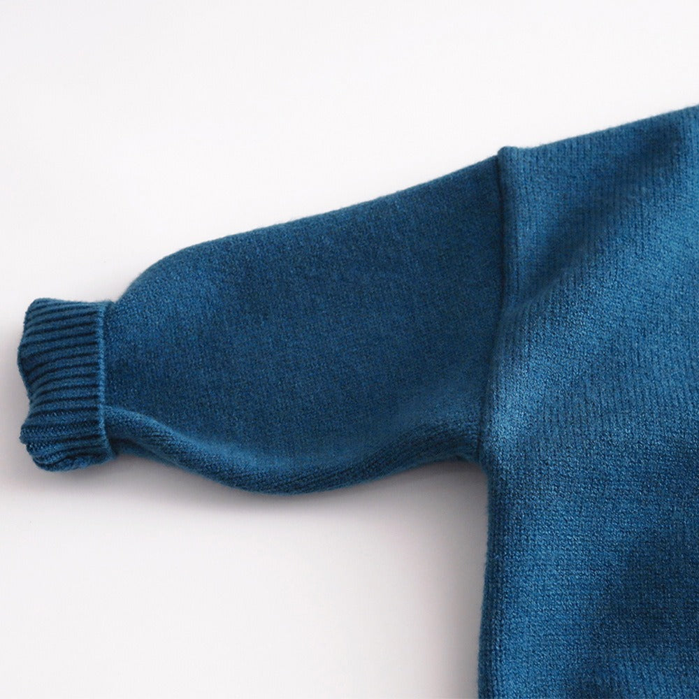 【BABY】ブルー刺繍のニットカーディガン