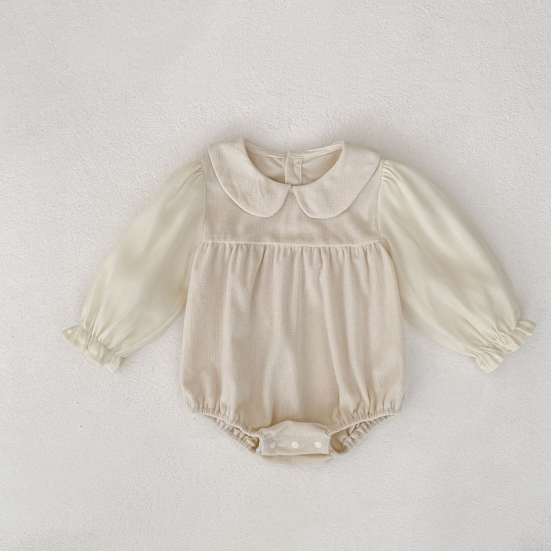 【BABY】ヴィンテージワンカラーロンパース（2色展開）