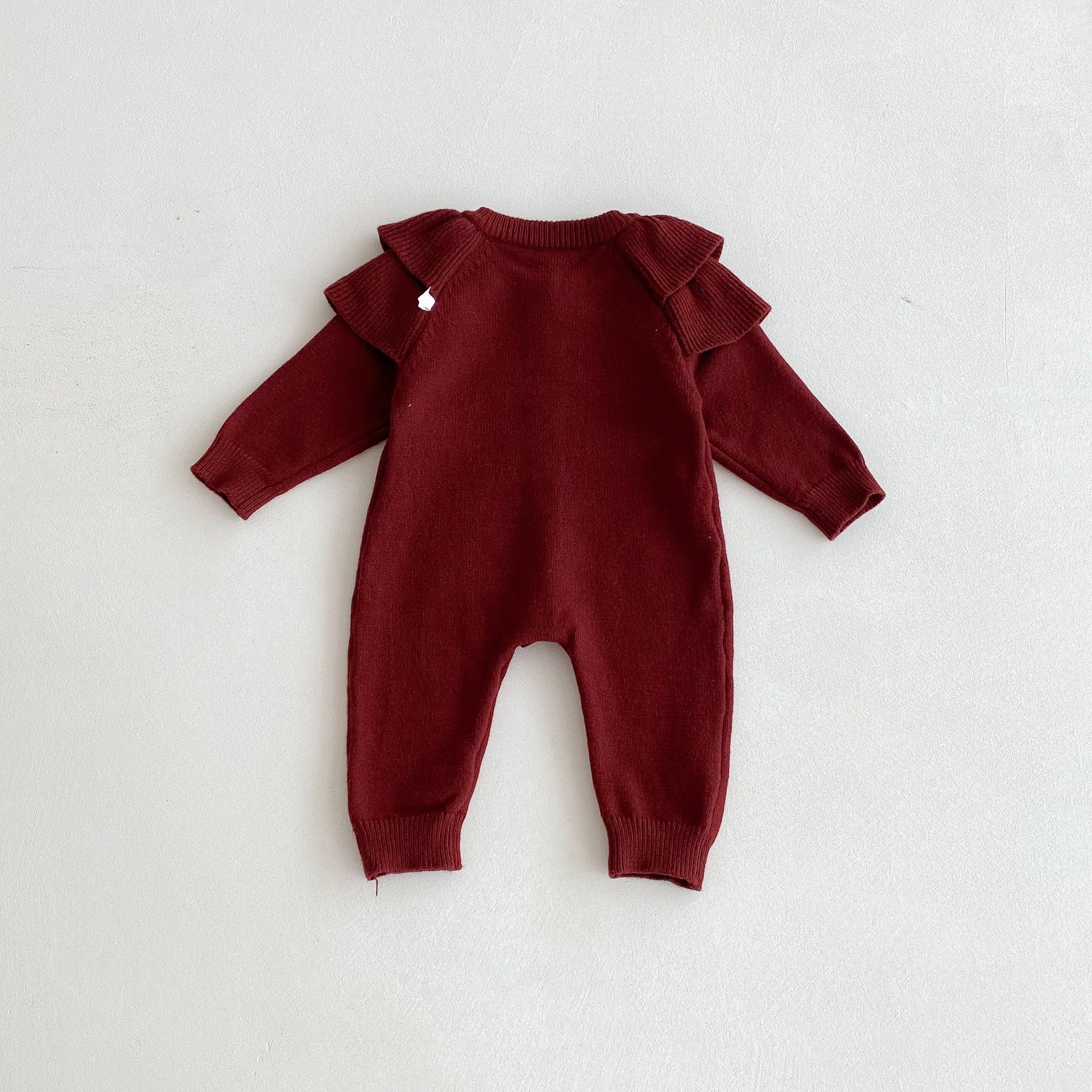 【BABY】フリルショルダーニットカバーオール