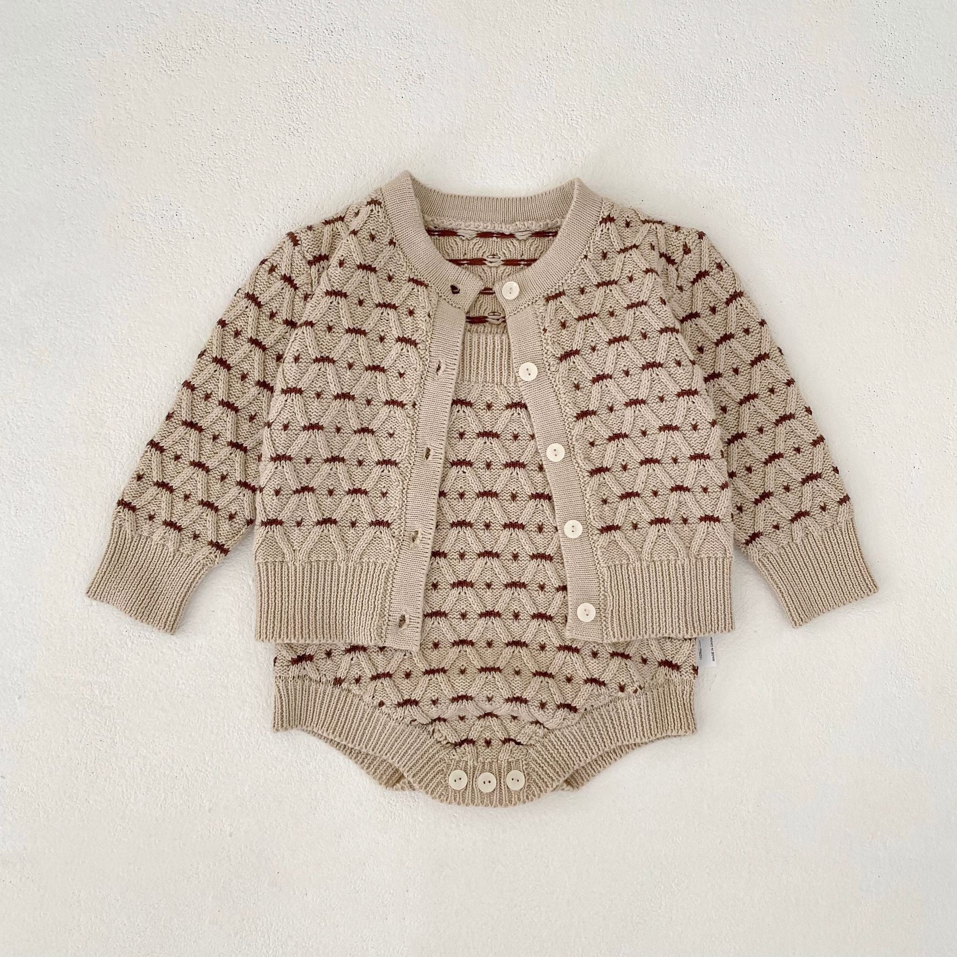 【BABY】ナチュラルニットカーディガン/サロペット