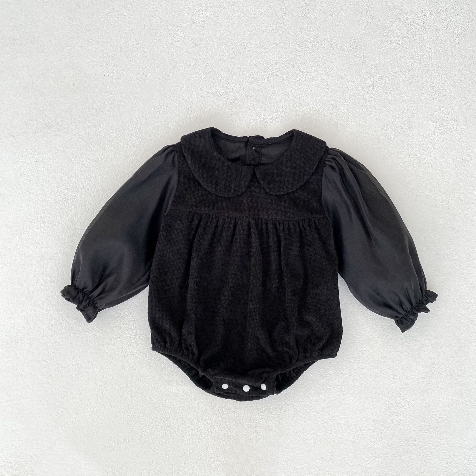 【BABY】ヴィンテージワンカラーロンパース（2色展開）