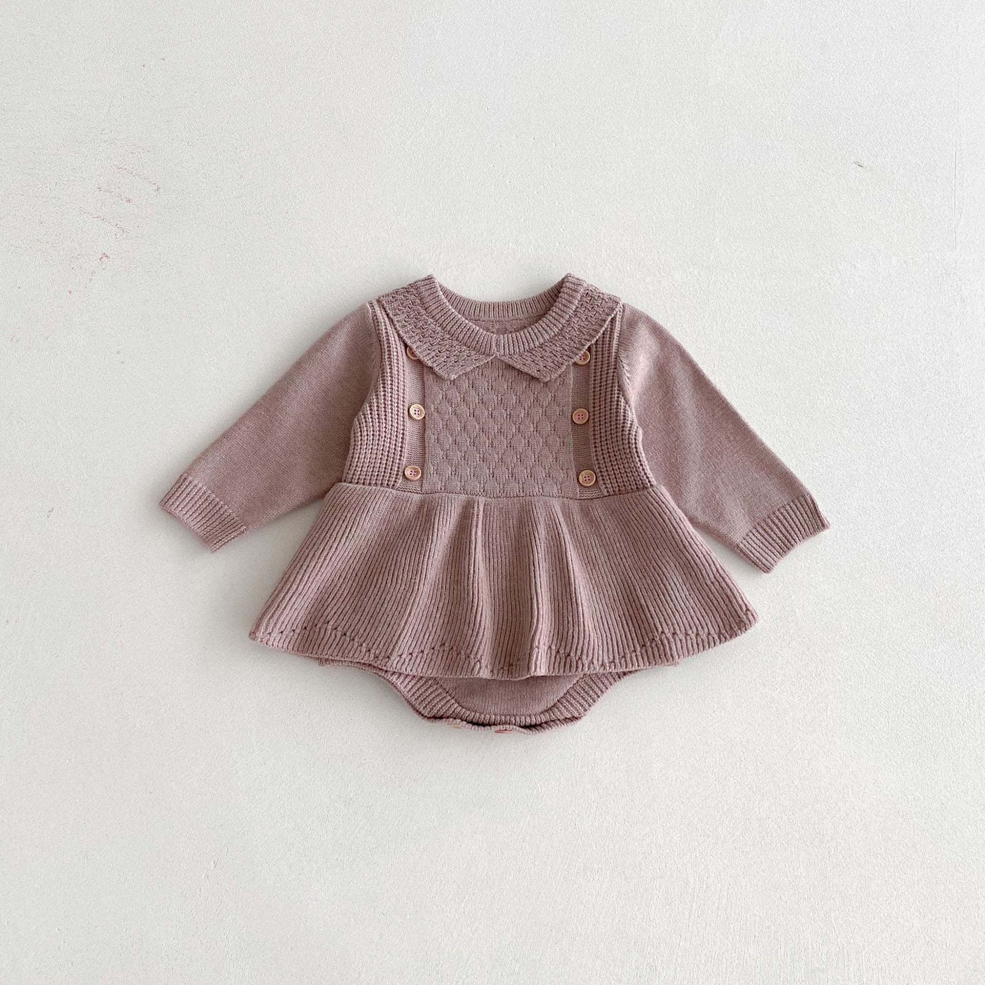 【BABY】ニットワンピース風ロンパース（長袖）