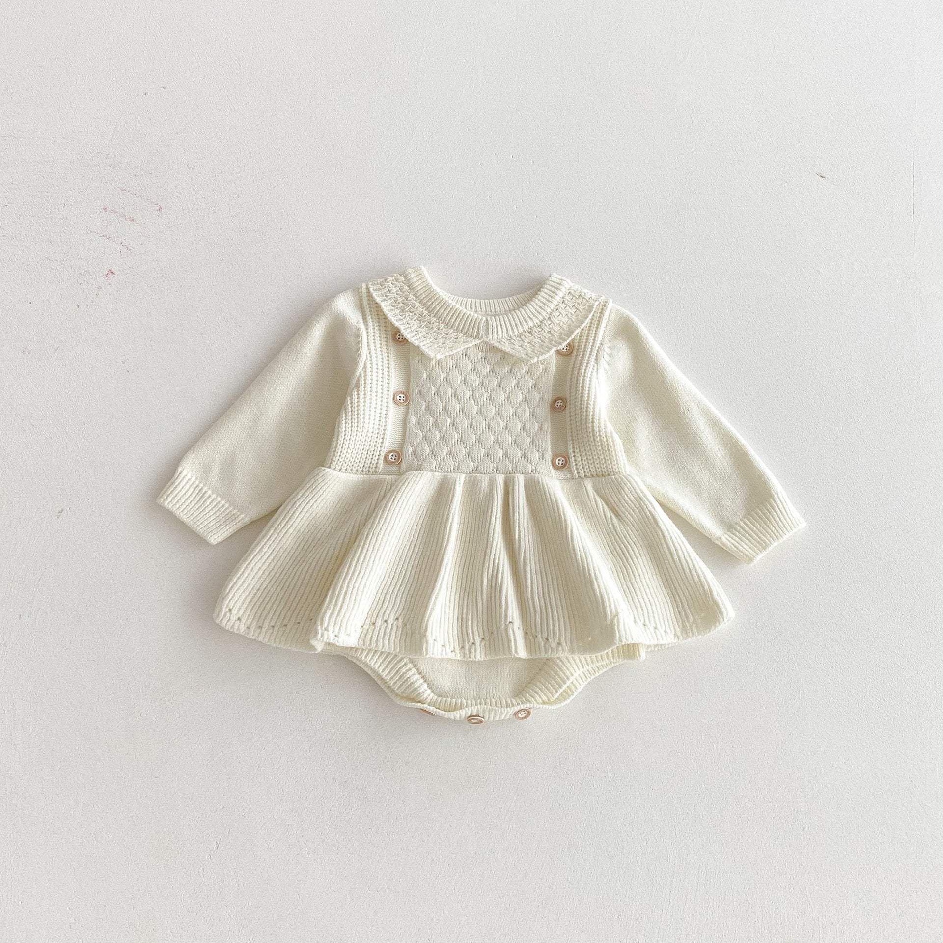 【BABY】ニットワンピース風ロンパース（長袖）