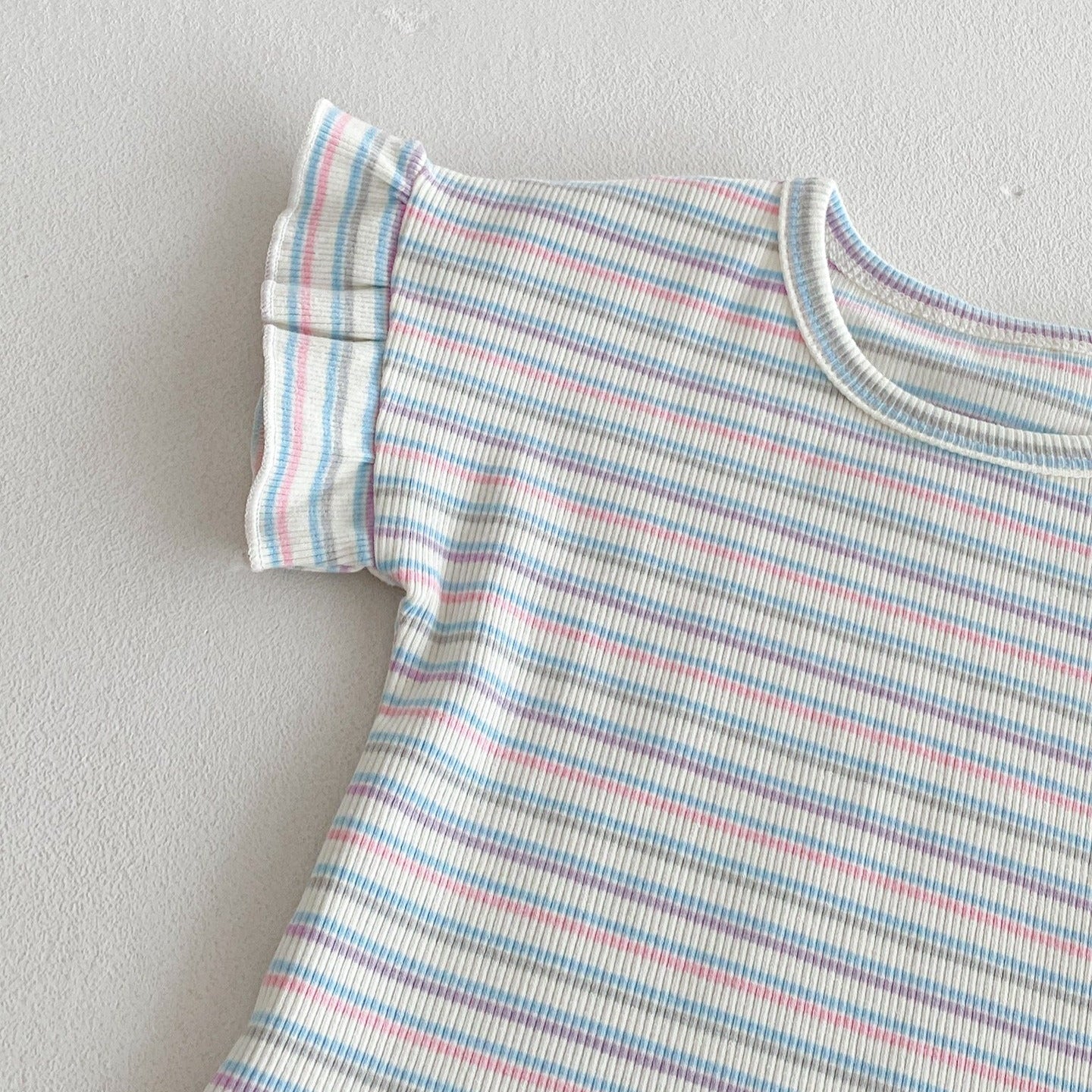 【BABY】チェリー刺繍デニムセットアップ(サロペット＆Tシャツ)