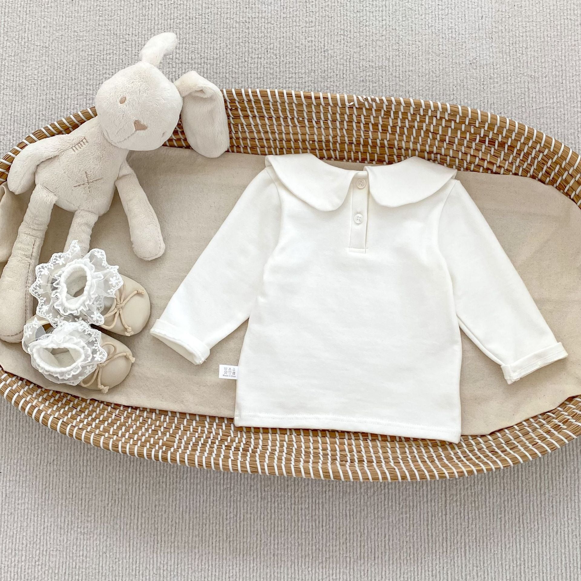 【BABY】チェリー襟 × デニムワンピースセットアップ