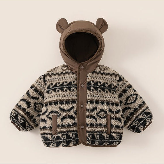 【BABY】テディベア耳付きボアジャケット