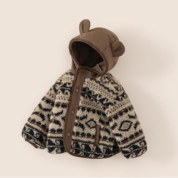 【BABY】テディベア耳付きボアジャケット