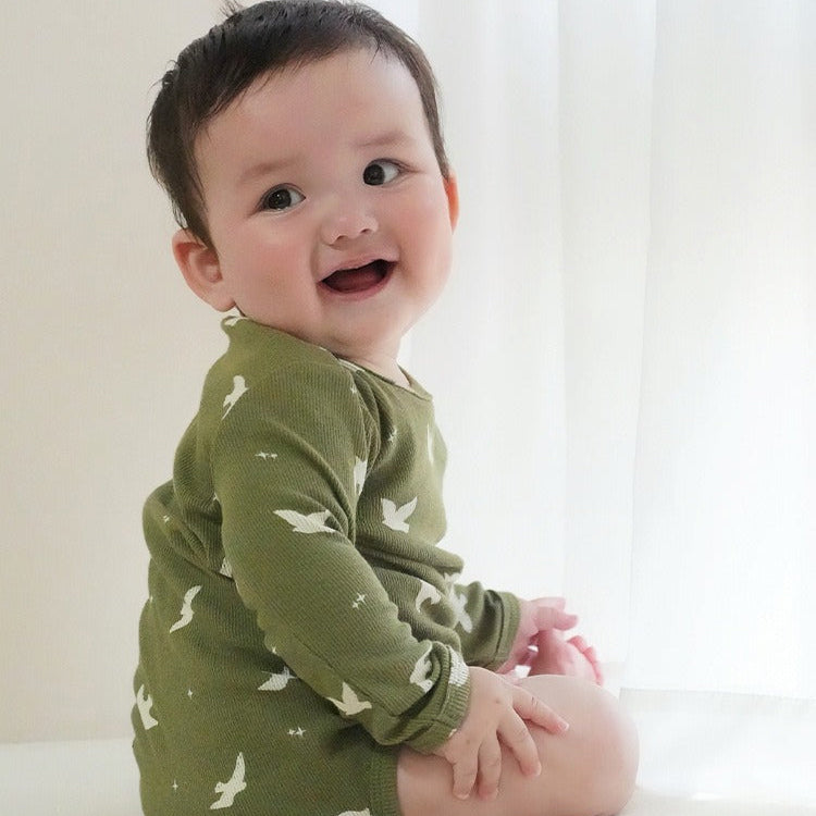 【BABY】3色・2柄の長袖ロンパース＆レギンス！秋の先取り