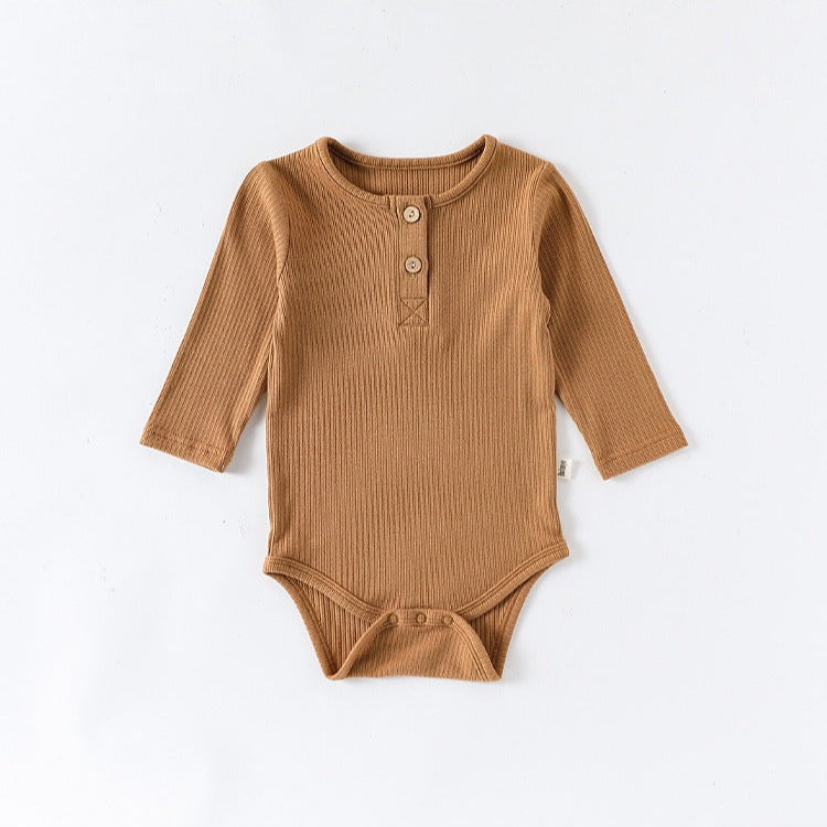 【BABY】ナチュラルボダンロンパース＆レギンスセット