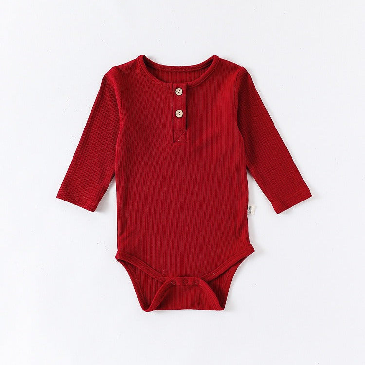 【BABY】ナチュラルボダンロンパース＆レギンスセット