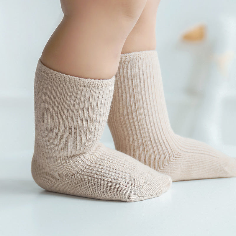【BABY】3pcsシンプルクルーソックス (組み合わせ6種類) CawaKomostore
