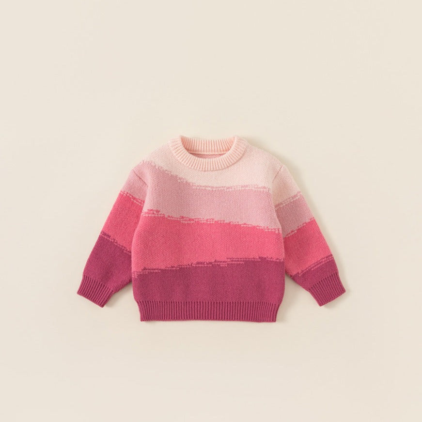 【BABY】三色グラデーションニットトップス CawaKomostore