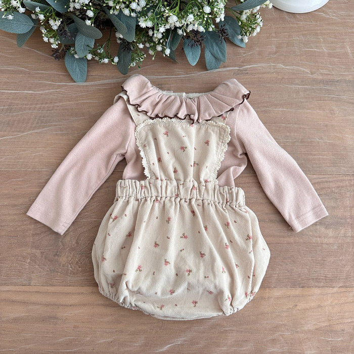 【BABY】ドット＆花柄コーデュロイサロペットブルマ CawaKomostore