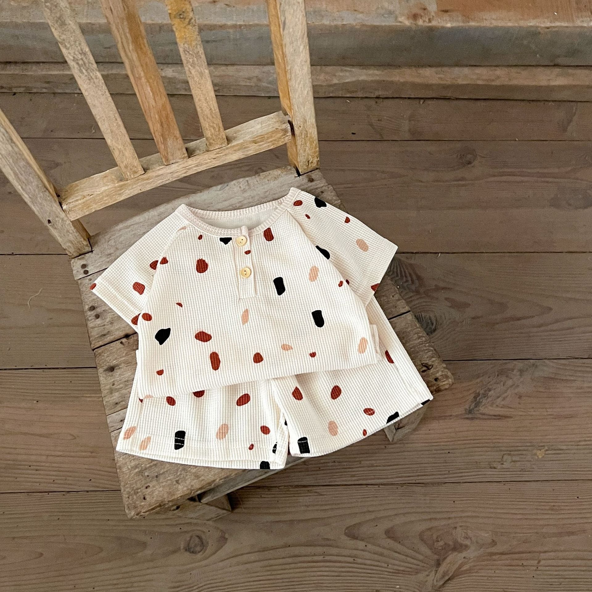 【BABY】 ワッフル半袖セットアップ （4style） CawaKomostore