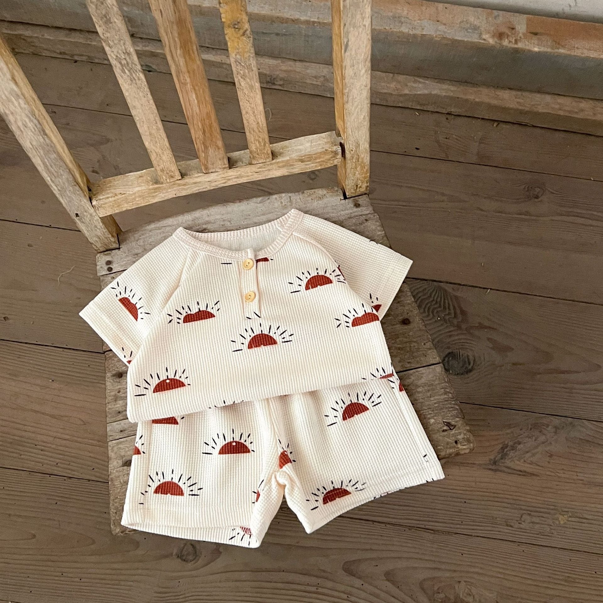 【BABY】 ワッフル半袖セットアップ （4style） CawaKomostore