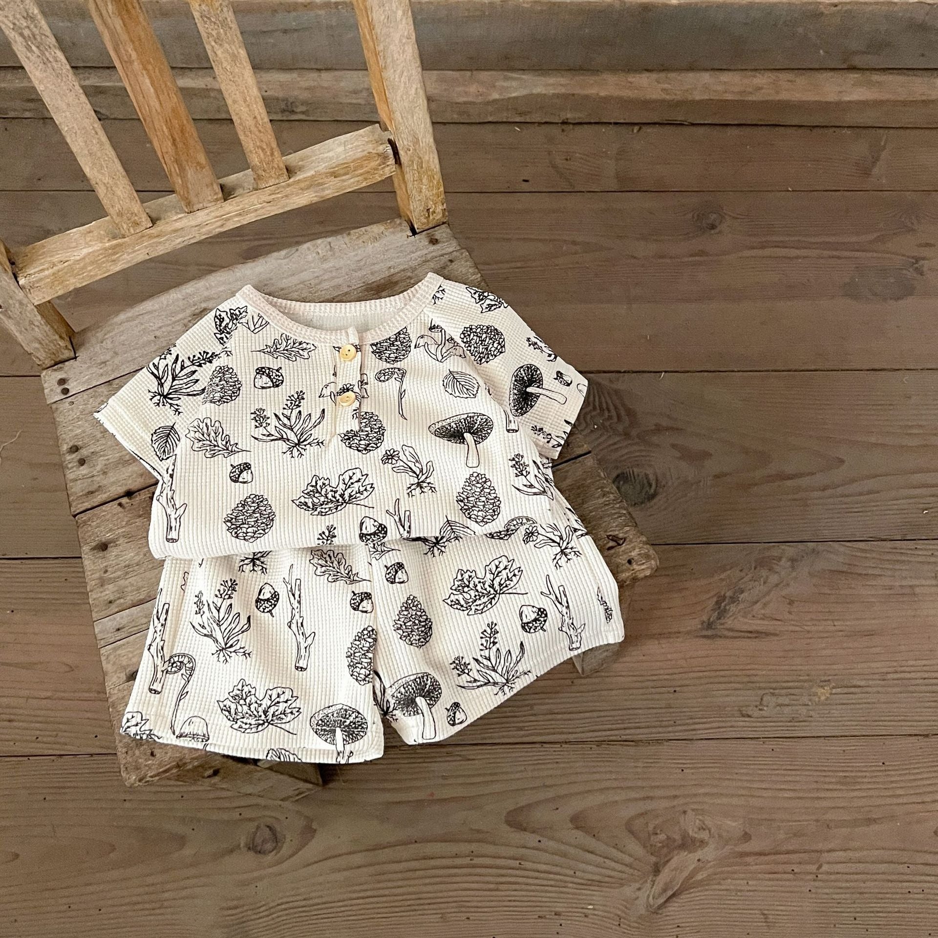 【BABY】 ワッフル半袖セットアップ （4style） CawaKomostore