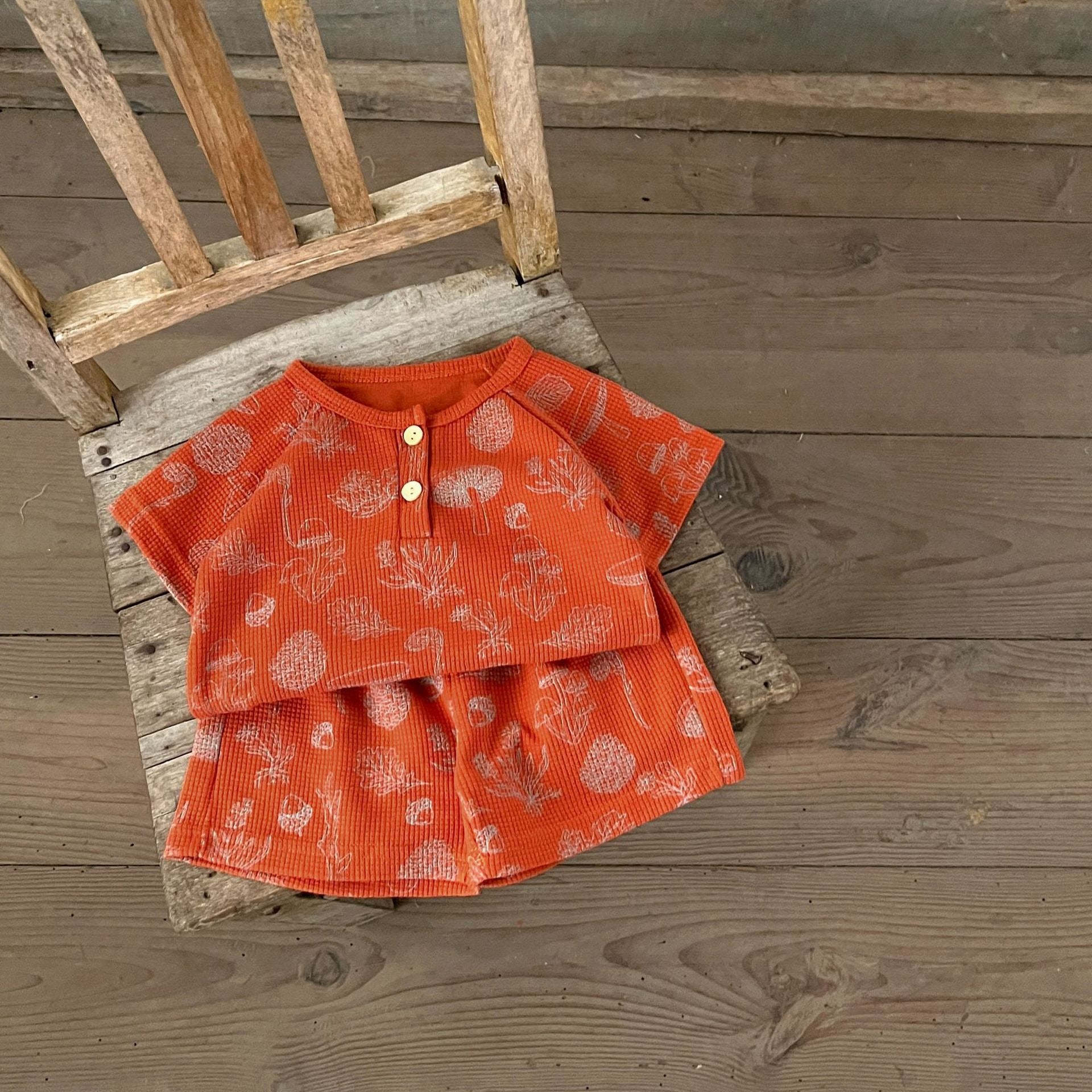 【BABY】 ワッフル半袖セットアップ （4style） CawaKomostore