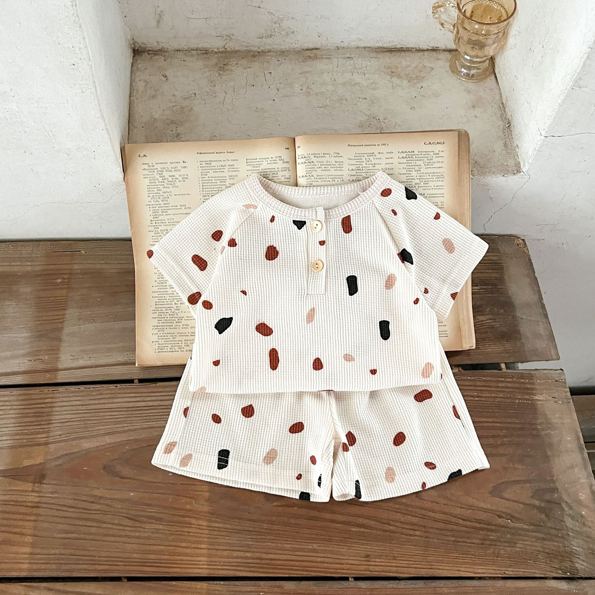 【BABY】 ワッフル半袖セットアップ （4style） CawaKomostore