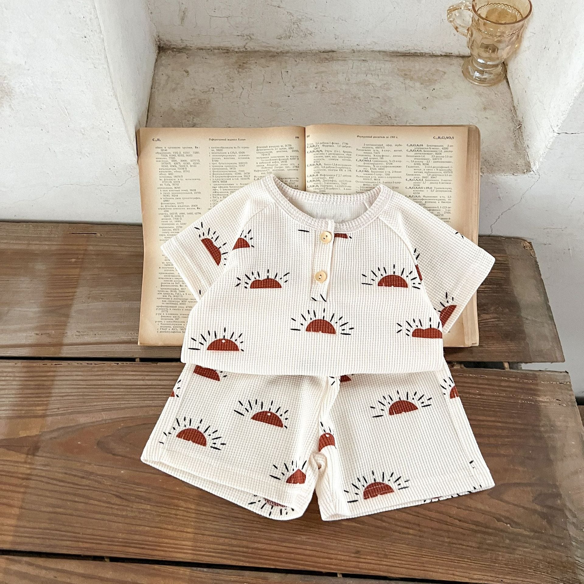 【BABY】 ワッフル半袖セットアップ （4style） CawaKomostore
