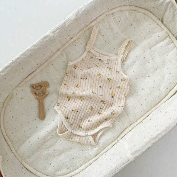 【BABY】フリル花柄 キャミソールロンパース 🌸 CawaKomostore