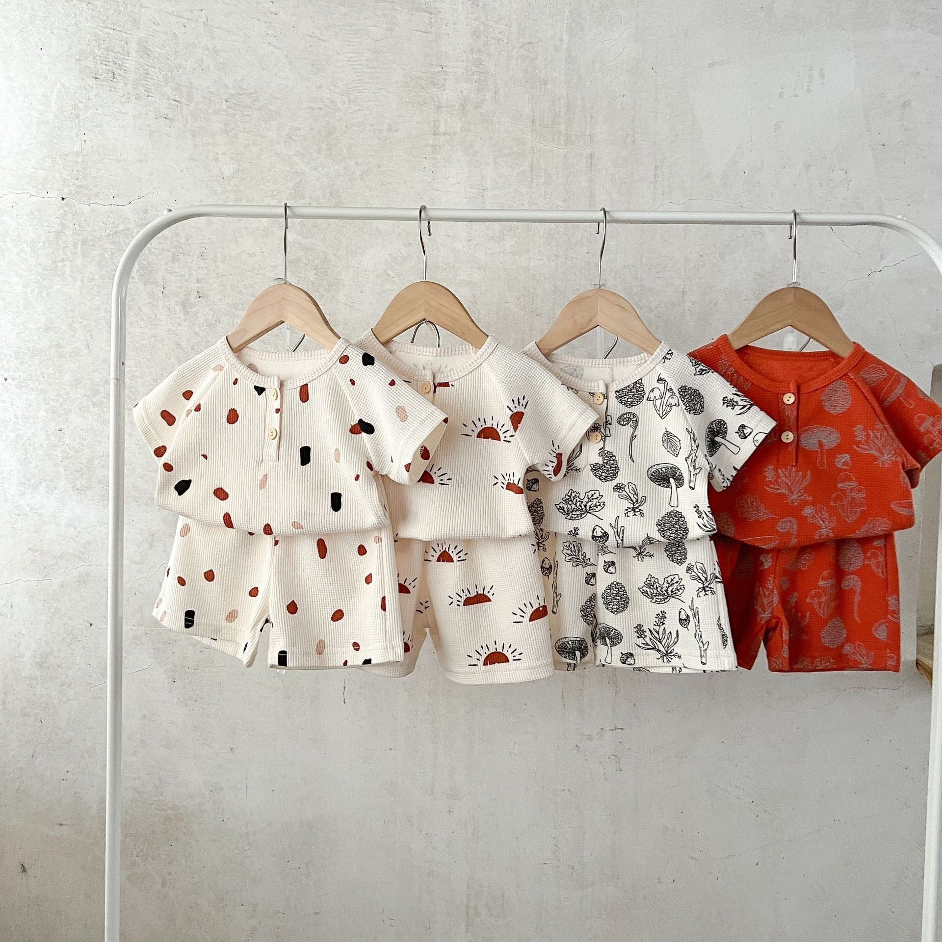 【BABY】 ワッフル半袖セットアップ （4style） CawaKomostore