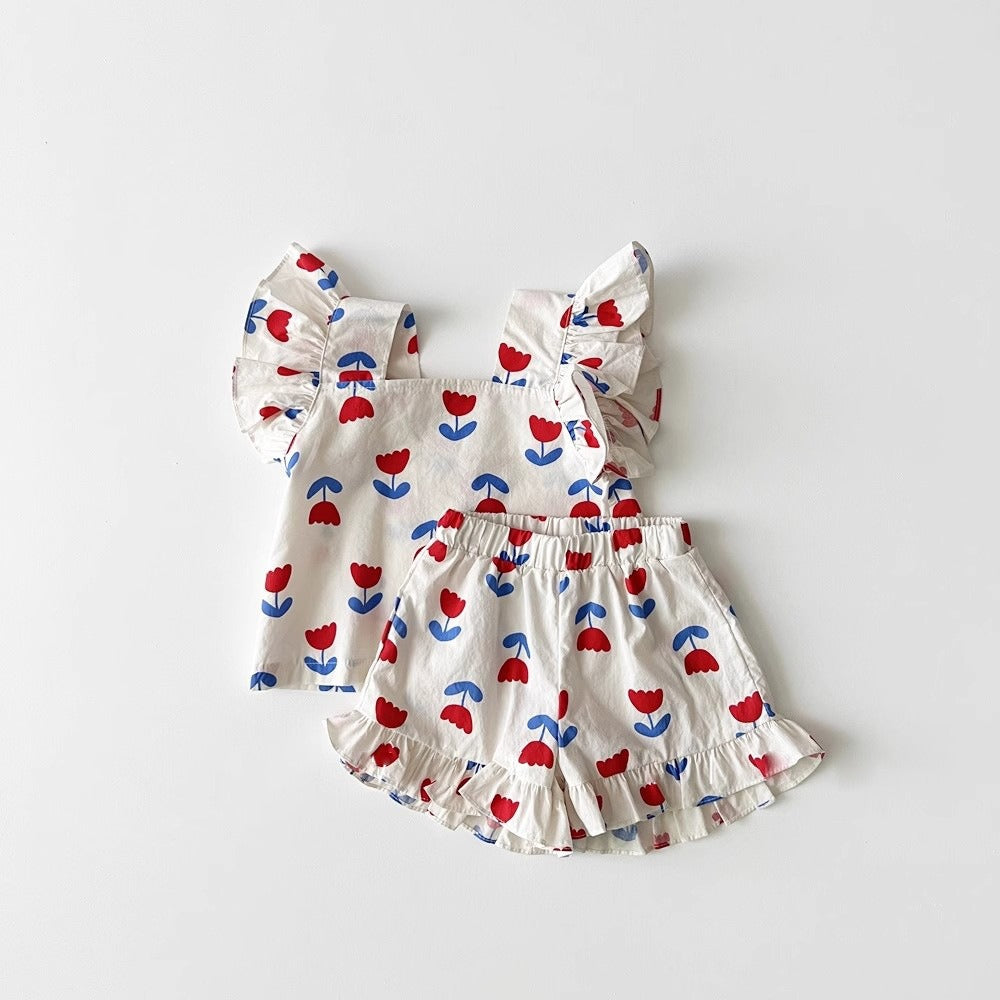 【BABY】チューリップ柄 セットアップ CawaKomostore