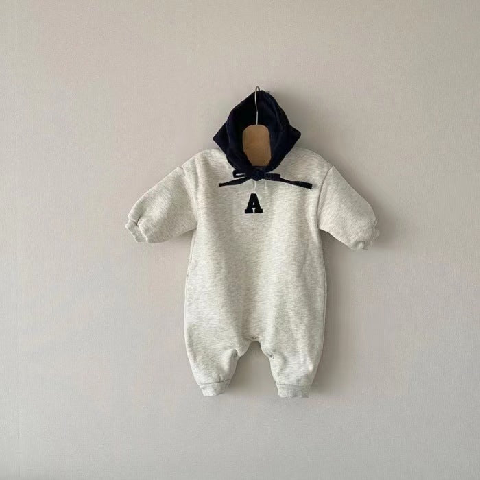 【BABY】Ａロゴフート付きロンパース CawaKomostore