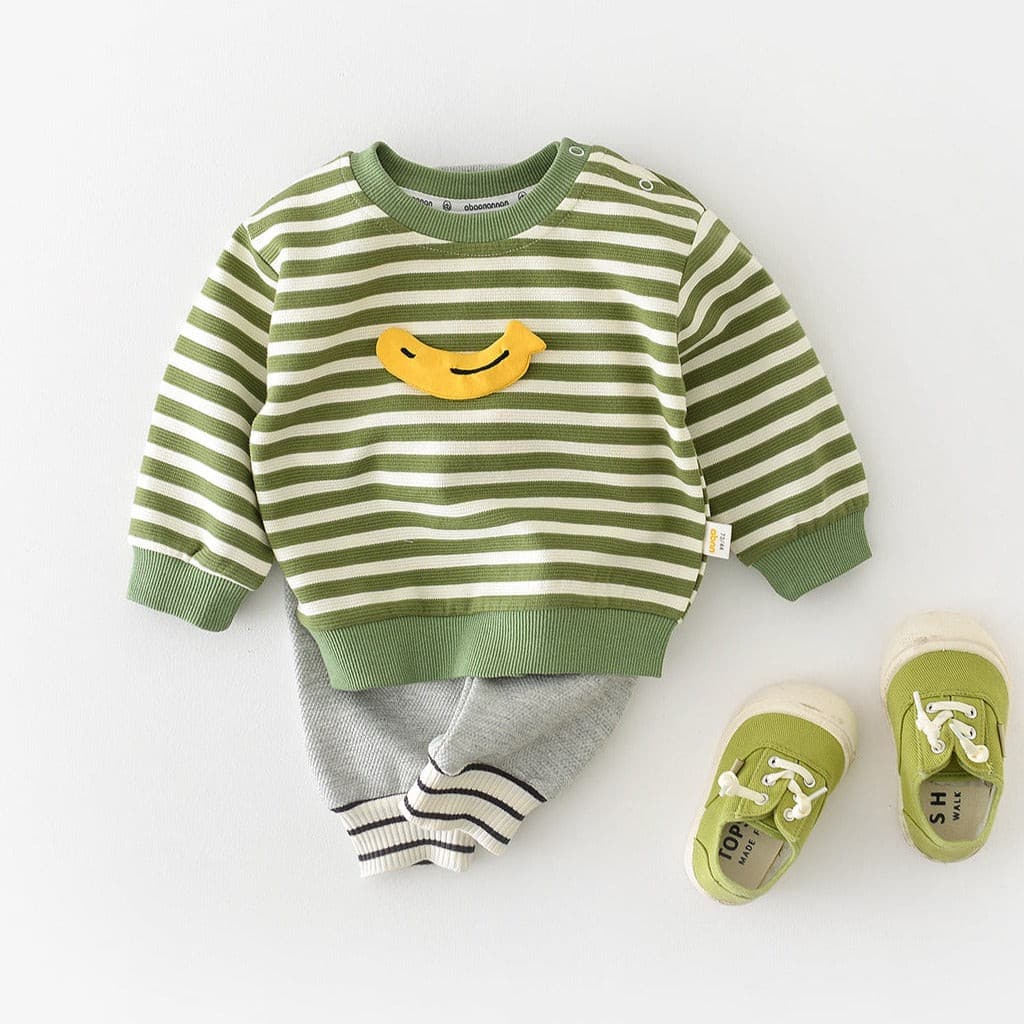 【BABY】グリーンボーダートレーナー CawaKomostore
