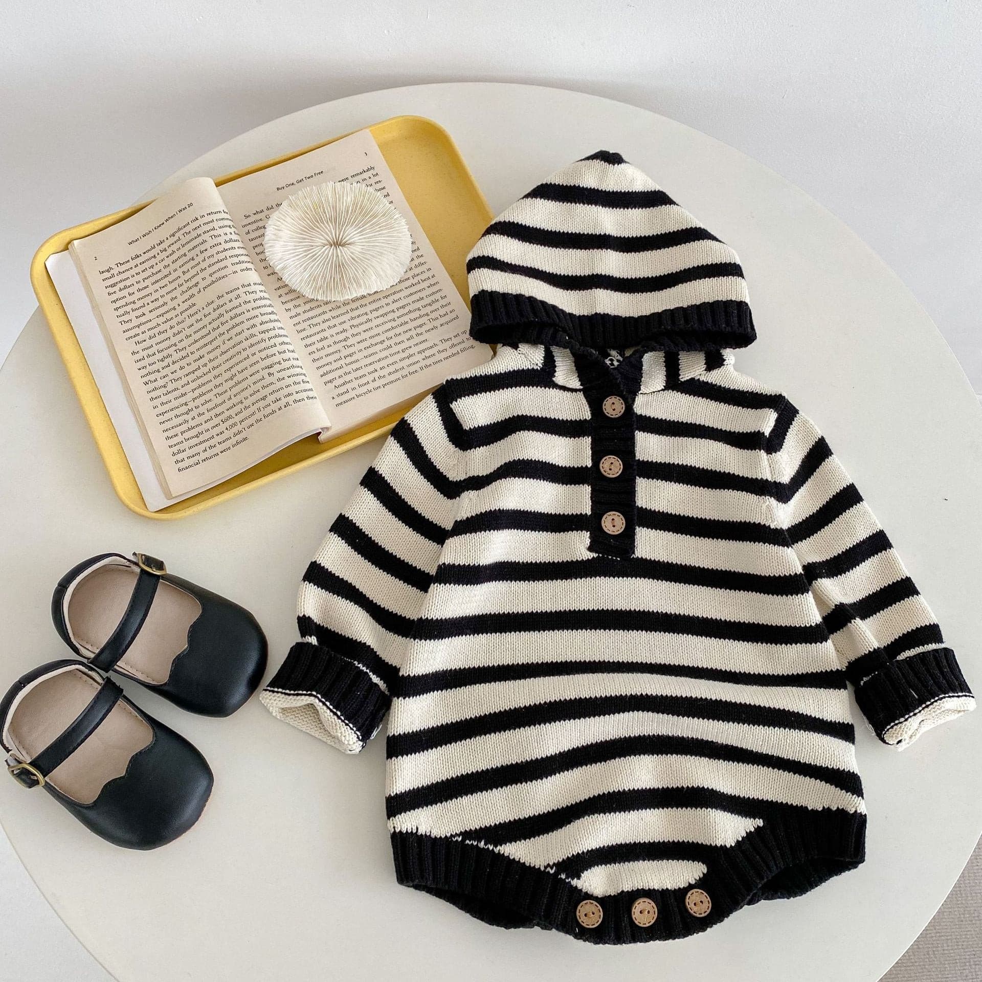 【BABY】ナチュラルボーダーニットロンパース CawaKomostore