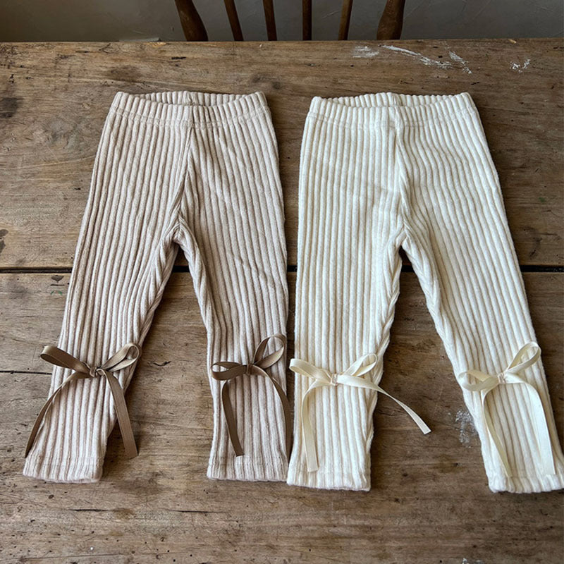 【BABY】リボンデザインリブレギンス CawaKomostore