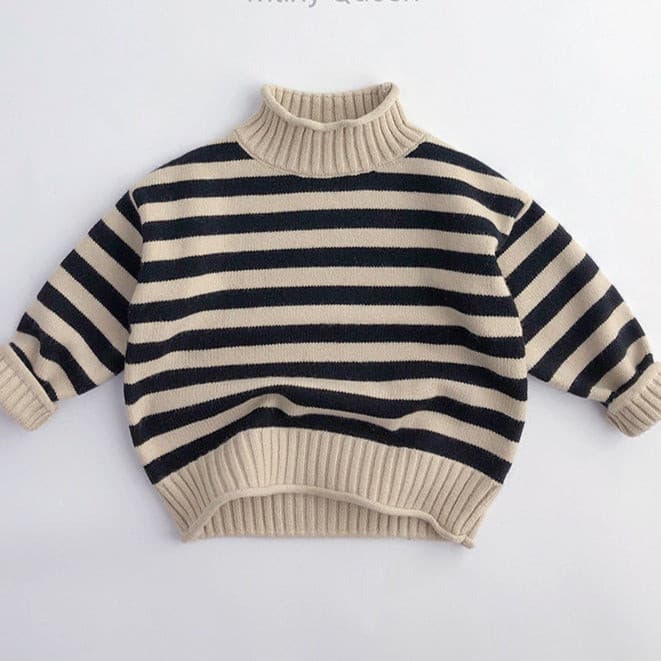 【GIRL・BOY】モックネックボーダーセーター CawaKomostore