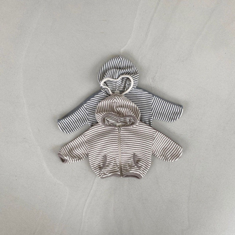 【BABY】細ボーダージップパーカー CawaKomostore