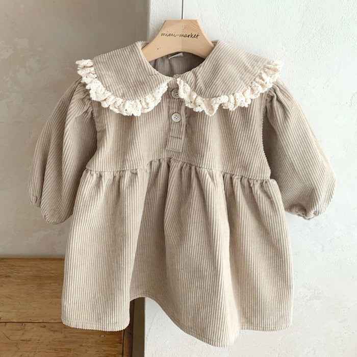 【BABY】フリル襟コーデュロイワンピース CawaKomostore