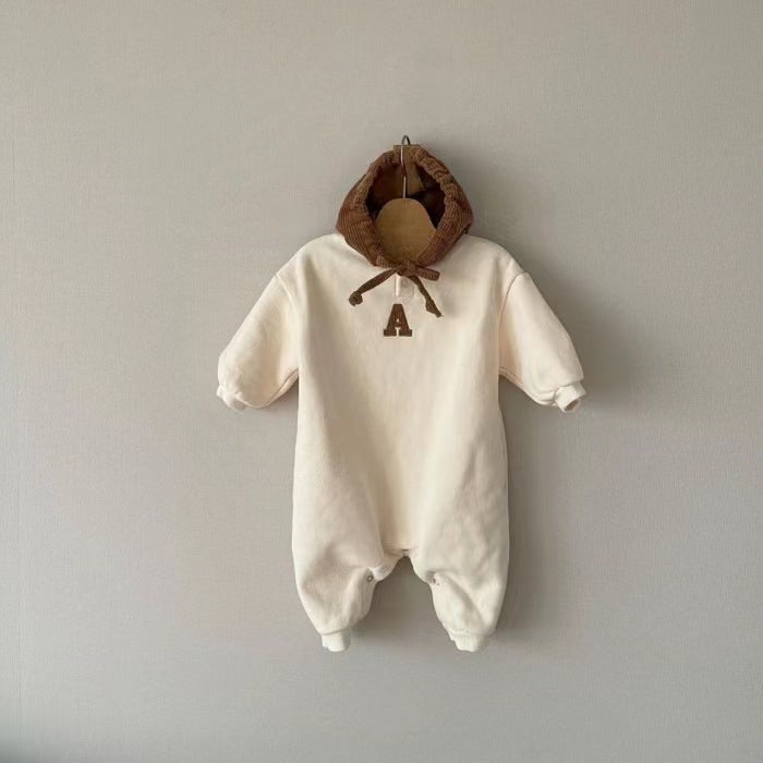 【BABY】Ａロゴフート付きロンパース CawaKomostore