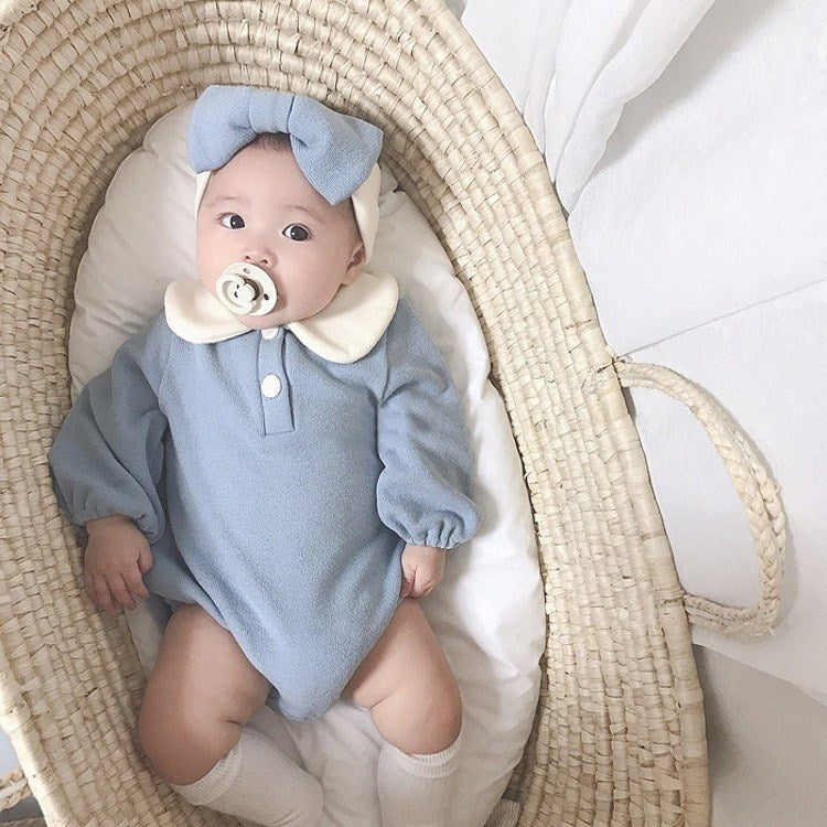 【BABY】ポロ襟ロンパース・リボンバンド付き CawaKomostore