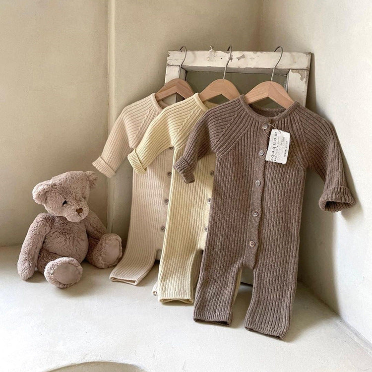 【BABY】リブニットロンパース＋ボンネット CawaKomostore