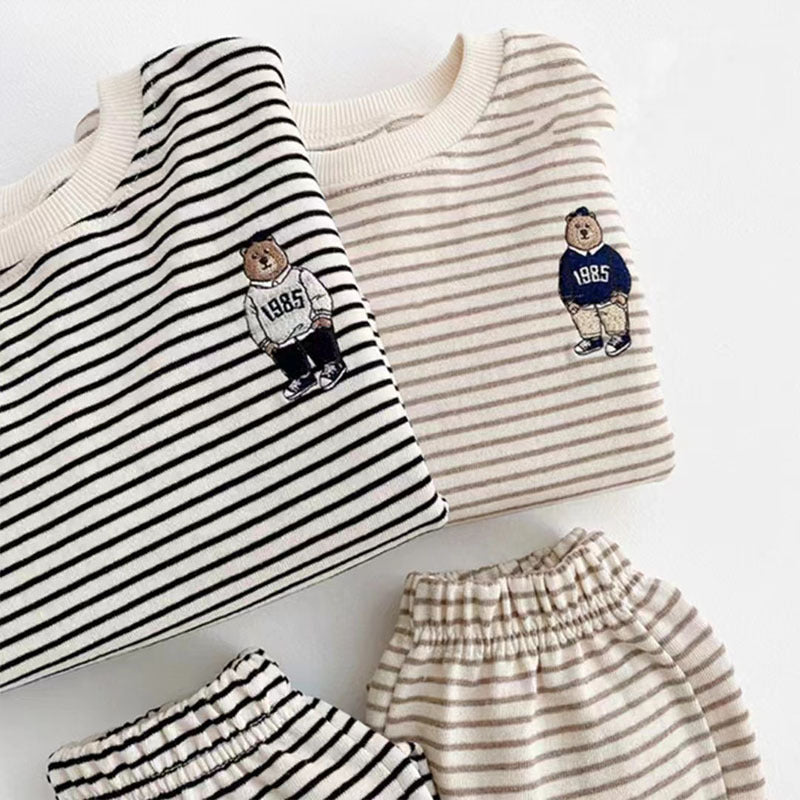 【GIRL・BOY】くまさんボーダーセットアップ CawaKomostore