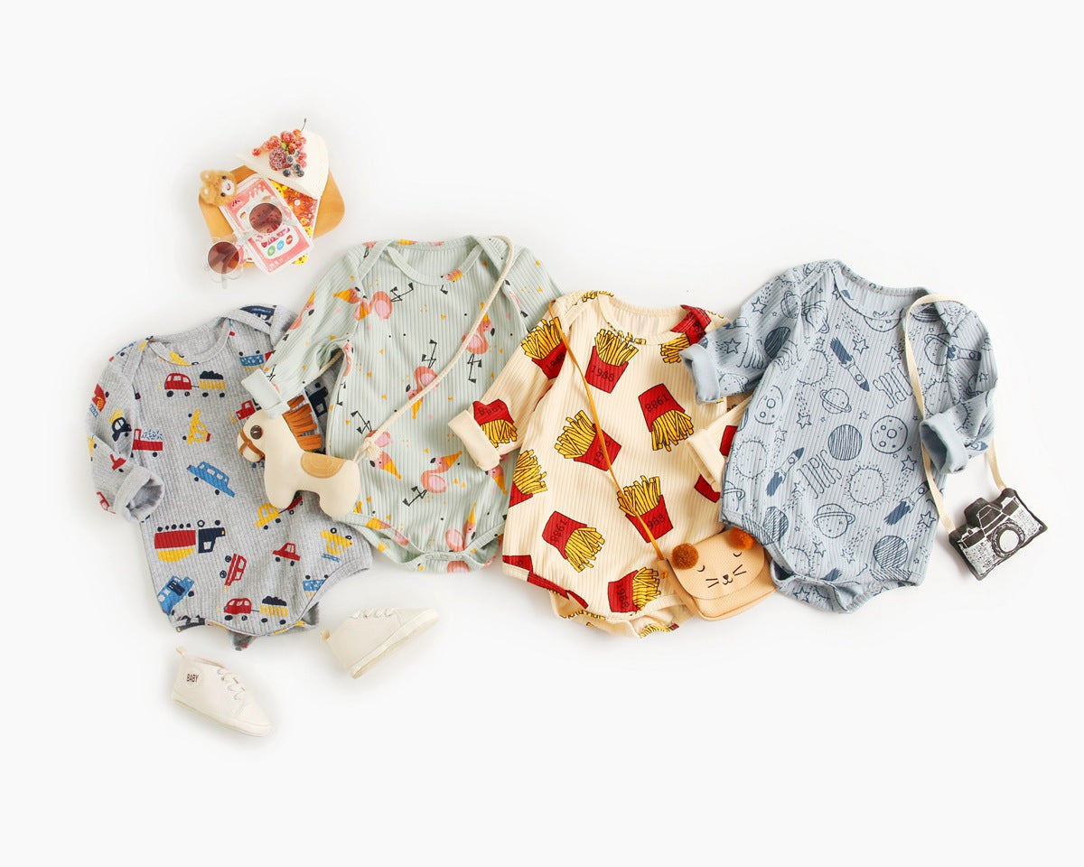 【BABY】総柄長袖ロンパース CawaKomostore