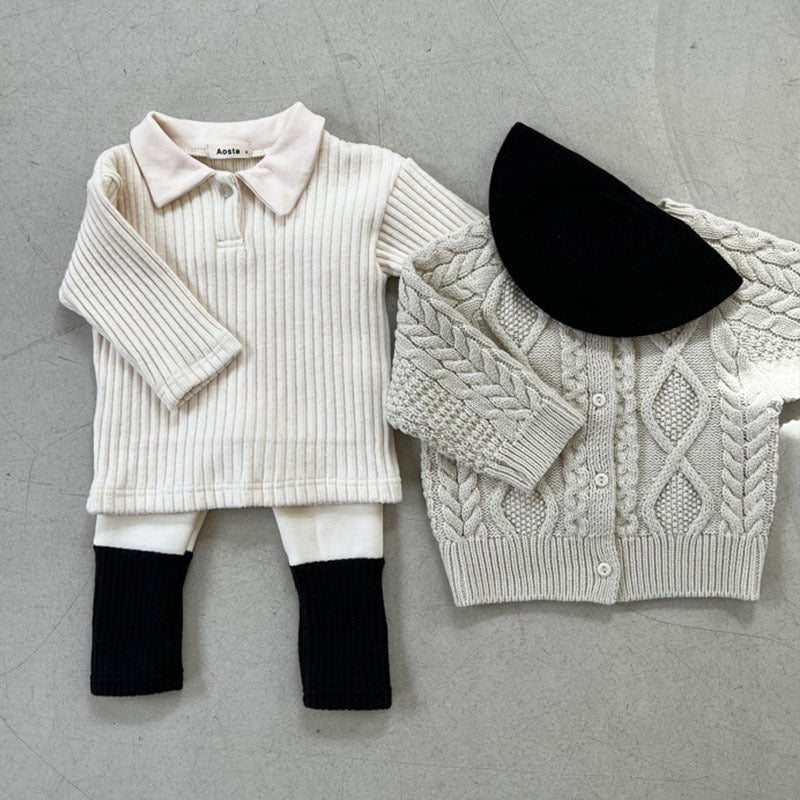 【BABY】襟付きリブニットTシャツ CawaKomostore