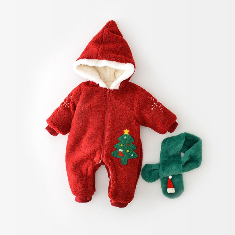 【BABY】クリスマスツリーロンパース＋マフラー付き CawaKomostore