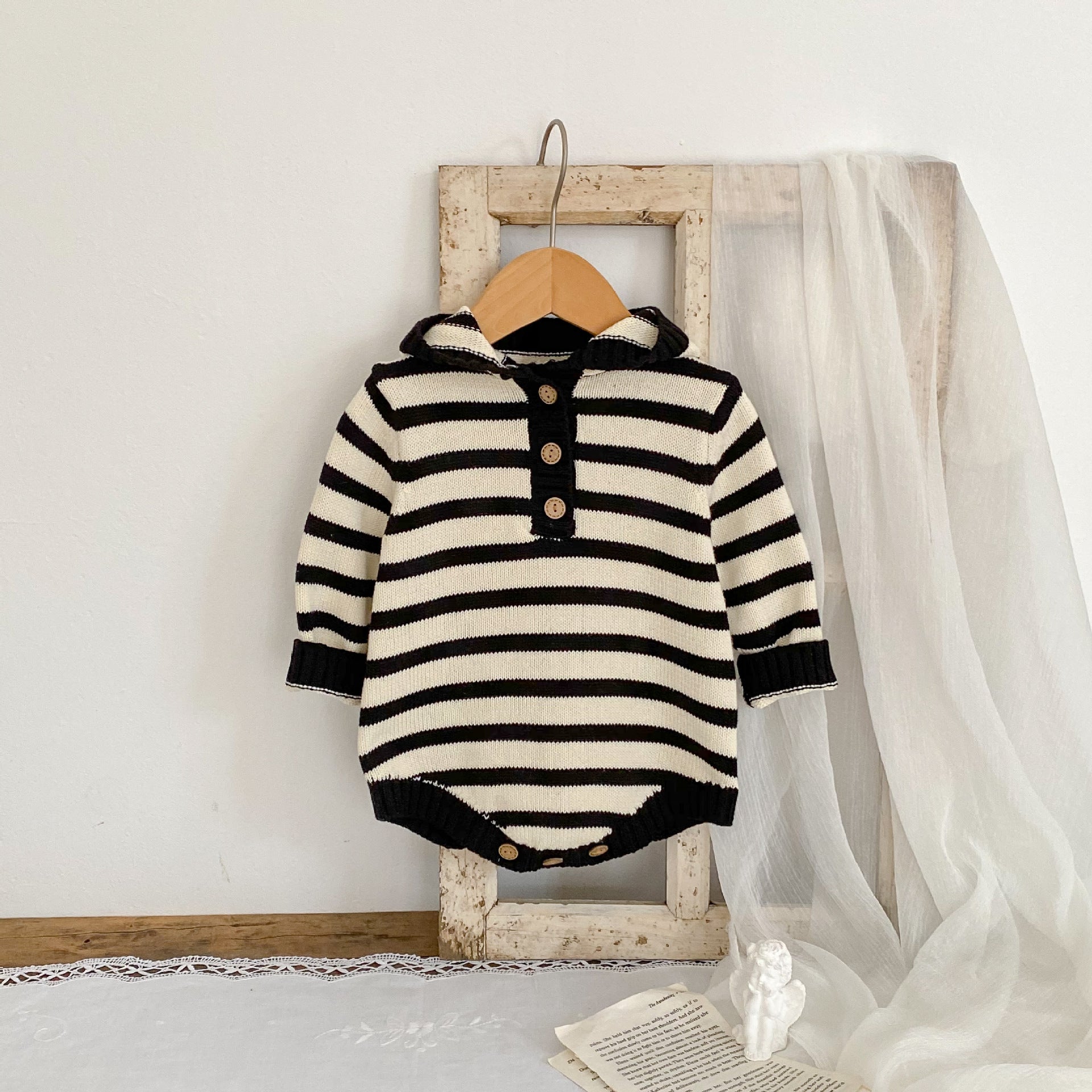 【BABY】ナチュラルボーダーニットロンパース CawaKomostore