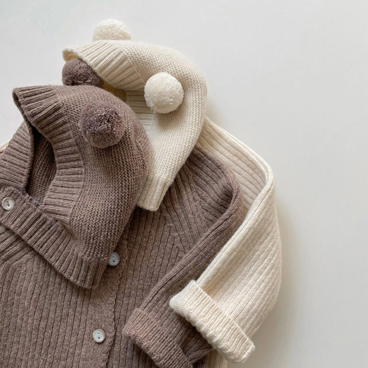 【BABY】リブニットロンパース＋ボンネット CawaKomostore