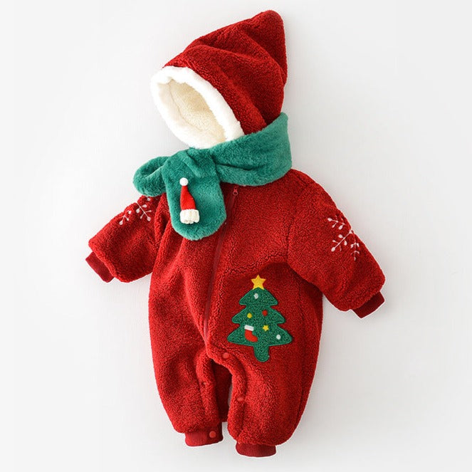 【BABY】クリスマスツリーロンパース＋マフラー付き CawaKomostore
